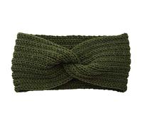 1 bandeau tricoté pour femme - Cache-oreilles - Bandeau épais et élastique - Pour femme - Pour sports de plein air, shopping, ski, course à pied, jogging - 11 x 21 cm - Vert B