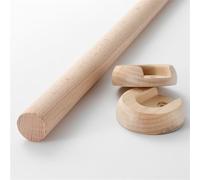 1 barre de penderie ronde en bois de qualité supérieure for suspendre des vêtements, tringle de penderie en bois naturel avec supports d'extrémité for le rangement des placards(D2.5cm/0.98in,L 70cm/27
