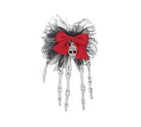1 barrette à cheveux avec tête de mort et main - Structure en plastique pour des spectacles de danse confortables et des looks créatifs - Pour Halloween