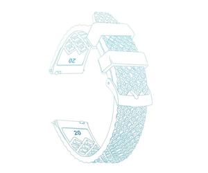 1 barrette de ressort dégagement for bracelet montre en caoutchouc FKM à motif nid d'abeille 20 mm/22 mm for SRP775 - Bracelet remplacement résistant la transpiration et durable(Sky Blue 1,22mm)