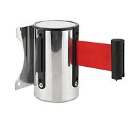 1 barrière rétractable en acier inoxydable for le contrôle des foules, fixation murale, for le sport, for le contrôle des foules(Red,2meters)