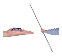 1 bâton de poche (couleurs disponibles) Bo Staff apparaissant Cane Tours de magie en métal Gros plan Accessoires de tour de magie apparaissant / disparaître (argent, 150 cm)