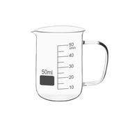 1 bécher de laboratoire en verre borosilicaté à haute teneur en borosilicate avec poignée, tasse à mesurer graduée, équipement de laboratoire 50-2000 ml(50mL)