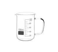 1 bécher de laboratoire en verre borosilicaté à haute teneur en borosilicate avec poignée, tasse à mesurer graduée, équipement de laboratoire 50-2000 ml(100mL)