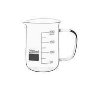 1 bécher de laboratoire en verre borosilicaté à haute teneur en borosilicate avec poignée, tasse à mesurer graduée, équipement de laboratoire 50-2000 ml(200mL)