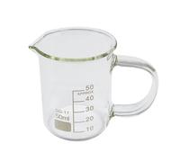 1 bécher de laboratoire en verre borosilicate de 50 ml, 100 ml, 250 ml, 500 ml, 1000 ml avec poignée, pour mesurer la balance et l'équipement de laboratoire (50 ml)