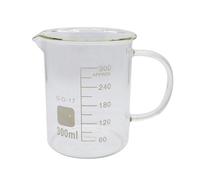 1 bécher de laboratoire en verre borosilicate de 50 ml, 100 ml, 250 ml, 500 ml, 1000 ml avec poignée, pour mesurer l'échelle de laboratoire (300 ml)