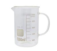 1 bécher de laboratoire en verre borosilicate de 50 ml, 1000 ml, 250 ml, 500 ml, 1000 ml avec poignée, pour mesurer la balance et l'équipement de laboratoire (1000 ml)