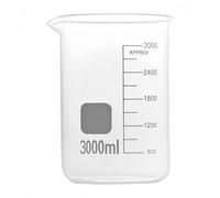 1 bécher en verre borosilicaté avec échelle de mesure transparente, équipement de laboratoire d'expérimentation, 5 à 3000 ml(3000)