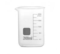 1 bécher en verre borosilicaté avec échelle de mesure transparente, équipement de laboratoire d'expérimentation, 5 à 3000 ml(2000)