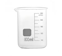 1 bécher en verre borosilicaté avec échelle de mesure transparente, équipement de laboratoire d'expérimentation, 5 à 3000 ml(800)