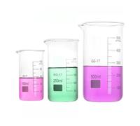 1 bécher en verre borosilicaté épais de 50 à 2000 ml, forme haute, for laboratoire chimie, transparent, avec bec verseur Équipements de laboratoire