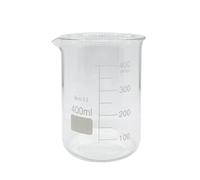 1 bécher en verre borosilicate G3.3 de forme basse 100/25/250 ml/150 ml/200 ml en verre borosilicate pour laboratoire de chimie à paroi lourde résistant à la chaleur (400 ml - Chine)