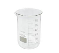 1 bécher en verre borosilicate G3.3 de forme basse 100/25/250 ml/150 ml/200 ml en verre borosilicate de forme basse pour laboratoire chimie résistant à la chaleur (600 ml - Chine)