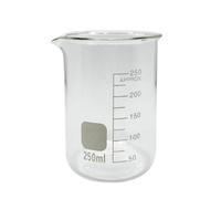 1 bécher en verre borosilicate G3.3 de forme basse 100/25/250 ml/150 ml/200 ml en verre borosilicate pour laboratoire de chimie à paroi lourde résistant à la chaleur (250 ml - Chine)