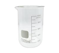 1 bécher en verre borosilicate G3.3 de forme basse 100/25/250 ml/150 ml/200 ml en verre borosilicate pour laboratoire de chimie résistant à la chaleur (1000 ml - Chine)