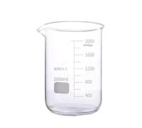 1 bécher en verre borosilicaté - Paroi épaisse for usage en laboratoire - Résistance aux hautes températures et mesures précises(2000ml)