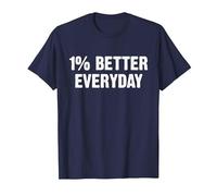 1% Better Every Day Gym Workout Motivation T-Shirt, Homme, Bleu Marine, 5XL