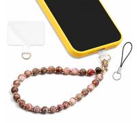 1 Bijoux de Telephone, Bracelet Telephone, Cordon Telephone Portable | Bekecidi, Lot 2 Pièces, Attache Téléphone Motif Zèbre Rose-Blanc, 16cm, Bijou Poignet, Style Bohème, Anti-Chute, Pour Femme