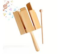 1 bloc de percussion à main multicolore, instrument de rythme polyphonique avec maillet pour l'éducation musicale (petit [9,5 x 22 cm])