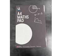 1 bloc-notes A4 à carreaux de 70 pages quadrillées et quadrillées, papier blanc 70 g/m², reliure collée, papier blanc 70 g/m², carnet d'école pour sciences mathématiques, dessin et étude, 29,7 x 21 x