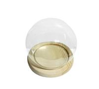 1 bocal décoratif en verre transparent de 10 à 18 cm de diamètre, cloche en verre avec couvercle en forme de boule et base en bois.(10cm*10cm)