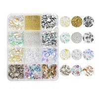 1 boîte 3D acrylique fleurs papillon ours ensemble ongles art formes décorations ongles accessoires art