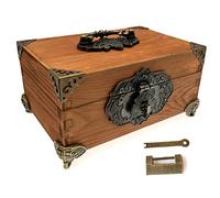 1 boîte à bijoux antique avec loquet à loquet et charnières - Kit de protection d'angle pour boîte à bijoux - Bronze