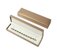 1 boîte à bijoux en cuir doré, bagues, bracelets, trésors de perles, collier pour Ranger les Boucles d'oreilles(Long chain box)