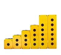 1 boîte à boutons étanche et anti-poussière de 22 mm, 1/2/3/4/5 trous, boîtier blanc/jaune, XB2 LA38, voyant lumineux(1 Hole,White)