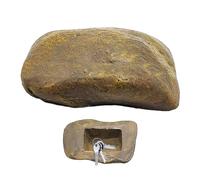 1 boîte à clés aspect pierre pour l'extérieur - Boîte de rangement pour clés de rechange (marron)