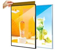 1 Boîte à Lumière Publicitaire Led Ultra Fine, Cadre D'affichage Rétroéclairé En Aluminium, Support De Panneau Mural Et Plafond Pour Menus, Affiches De Films, Magasins Et Publicité Intérieu silver A2