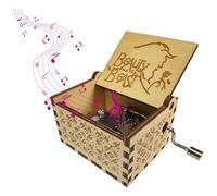 1 boîte à musique en bois, boîte à musique classique « La Belle et la Bête », boîte à musique avec manivelle, amis ou amoureux pour un anniversaire, la Saint-Valentin, Halloween, Noël