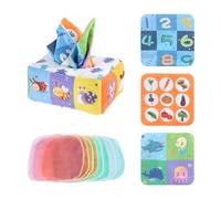 1 boîte à papier de soie pour tout-petits, jouet en tissu, jouet d'exercice pour les doigts, jouet en papier de soie de la petite enfance, convient aux enfants de plus de 6 mois