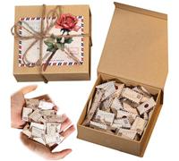 1 boîte aux lettres d'amour avec enveloppes, 10,2 x 10,2 x 5,1 cm, petites cartes à faire soi-même, notes d'amour pour lui, elle, jeu de lettres pour couple longue distance, boîte de fournitures