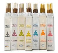 1 boîte, Bâtons d'encens faits main à 7 chakras népalais, encens de plantes et d'herbes, 7 parfums différents : santal, encens, jasmin, citronnelle, rose, patchouli - parfait pour le yoga, la méditati