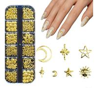 1 boîte breloques pour ongles étoiles, or nail art décorations, breloques nail charms 3D, breloques étoiles Y2K, accessoires pour ongles, décoration d'ongles à faire soi-même