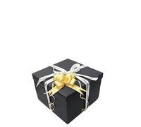 1 boîte cadeau explosion à cinq couches pré-décorée avec nœud en ruban pour anniversaire, mariage, demande en mariage, fête, souvenir, noir