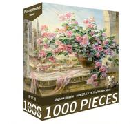 1 boîte de 1000 pièces de puzzle - Floral aquarelle, taille 70 cm x 50 cm, paysage de peinture à l'huile, soulagement du stress pour adultes, art décoratif, cadeau parfait (cadeau de la Saint-Valentin