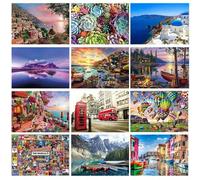 1 boîte de 1000 pièces de puzzles de haute qualité pour adultes, thème paysage, peinture, succulente, 27,56 x 19,68 pouces / 70 x 50 cm, puzzle en carton blanc de grande taille, convient pour les jeux
