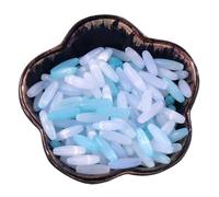 1 boîte de 110 perles ovales en verre œil de chat de 4 x 12 mm en forme de riz, perles d'espacement en vrac pour loisirs créatifs, perles, ton bleu