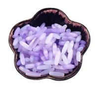 1 boîte de 110 perles ovales en verre œil de chat de 4 x 12 mm en forme de riz pour loisirs créatifs, perles, ton violet