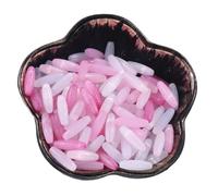 1 boîte de 110 perles ovales en verre œil de chat de 4 x 12 mm en forme de riz pour loisirs créatifs, perles, ton rose