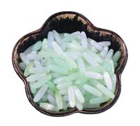 1 boîte de 110 perles ovales en verre œil de chat de 4 x 12 mm en forme de riz pour loisirs créatifs, perles, ton vert