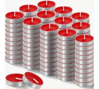 1 boîte de 50 pièces de bougies de Noël, bougies chauffe-thé résistantes à la chaleur et bougies en cire de soja sans fumée, convenant pour infuser le thé, une confession romantique à la lueur des bou