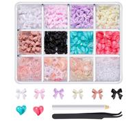 1 boîte de breloques 3D pour ongles en résine à ruban mixte strass accessoires décorations art décoration résine accessoires nail art