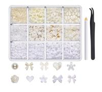 1 boîte de breloques 3D pour ongles en résine avec ruban mixte pour les amateurs d'ongles