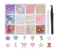 1 boîte de breloques 3D pour ongles - Strass - Pour femme - Décoration des ongles - Projets d'art - Embellissement des autorités artisanales - Accessoires