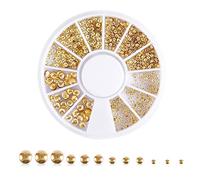 1 boîte de clous en métal argenté et doré 3D pour manucure bijoux décoration ongles diamant pierres précieuses