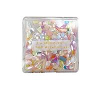 1 boîte de coquillages colorés 3D de formes mélangées pour loisirs créatifs et décoration